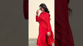 Girl in Red SatinSilk Dance with Punjabi Song [upl. by Berey]