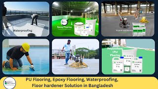 PU flooring epoxy Flooring  waterproofing membrane floor hardener solution in Bangladesh [upl. by Nyladnarb]