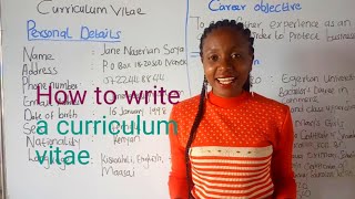 curriculum vitae How to write a CV KCSE functional writing [upl. by Aiouqahs]