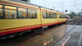 AVG Stadtbahn bei Regen in Ettlingen Stadt [upl. by Kcirddes]