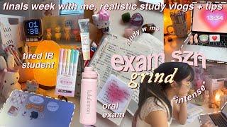 🧷✧˚🎀 full week STUDY VLOG intense  surviving finals note taking study tips IB highschool jr [upl. by Atires723]