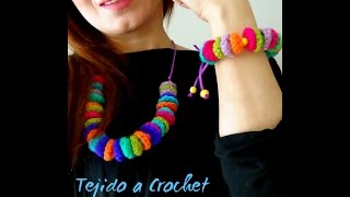 ACCESORIOS TEJIDOS  Conjunto a Crochet  Collar amp Brasalete PASO A PASO [upl. by Ebony313]