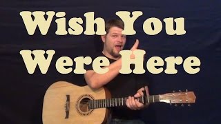 Wish You Were Here Pink Floyd Guitar Lesson Easy Strum Chords How to Play Tutorial [upl. by Llenahc]