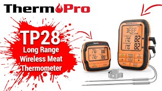 ThermoPro TP28 Super Long Range Wireless Meat Thermometer for Smoker BBQ Grill Setup Video [upl. by Diao768]