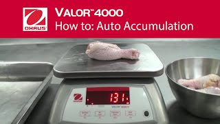 How to Auto Accumulation  OHAUS Valor™ 4000 Food Scales [upl. by Claudetta]