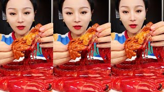 ASMR MUKBANG  Red Shrimp  Shrimp Brain  Seafood  Chinese Food  Show Eating yummy [upl. by Delinda]