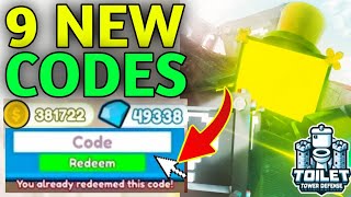 UPD⚡TOILET TOWER DEFENSE CODES MARCH 2024 ROBLOX TOILET TOWER DEFENSE CODES [upl. by Aeirdna]