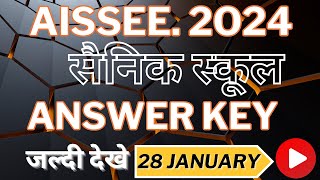 Sainik School Answer Key 28 January 2024 Exam aissee2024 sainik school entrance exam 2024 [upl. by Eicaj]