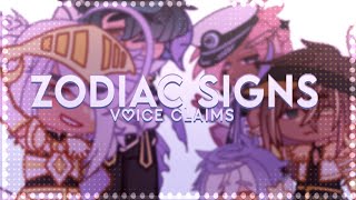 ✦・“The Zodiac Signs„┆Voice Claims ⁞ 𖥔˖࣪ [upl. by Tannen547]