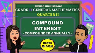 COMPOUND INTEREST compounded annually  GRADE 11 GENERAL MATHEMATICS Q2 [upl. by Buller]