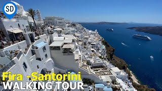 Fira Santorini  Virtual Walking Tour [upl. by Lennard]