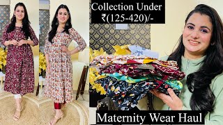 Must Have Maternity Wear amp Feeding Kurti Haul Under ₹420 Anarkali Kurti Jewellery Kadas Earrings [upl. by Aryaz]