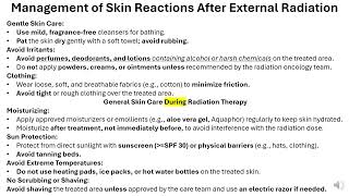 Management of Skin Reactions After External Radiation [upl. by Blancha]