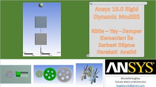 Ansys 190  Da Kütle  Yay  Damper Elemanları Serbest Düşme Hareketi [upl. by Cichocki]