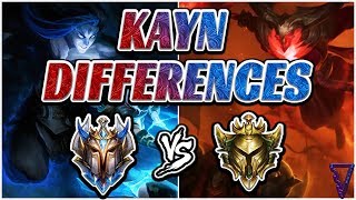 Differences Challenger vs Gold Kayns Master Both Forms  Shadow AssassinRhaast [upl. by Lenhard]