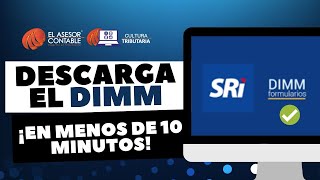 ¡Así se DESCARGA el DIMM DEL SRI EN MENOS DE 10 MINUTOS l Cultura Tributaria [upl. by Keryt]