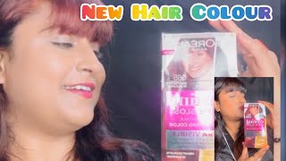 Loreal Hair Color ReviewNew Raspberry BurgundyMini vlog  Preeti Chowdhury Sweety [upl. by Bonnee]