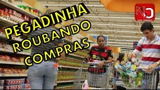 Pegadinha  Roubando Compras no Supermercado [upl. by Eilasor504]