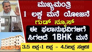 Good News  ಈ ಫಲಾನುಭವುಗಳಿಗೆ ಸಿಗಲಿದೆ 1BHK ಫ್ಲಾಟ್ ಮನೆ  CM 1 Laksh Housing Scheme Karnataka [upl. by Emmalynn]