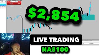 Live Trading NAS100 2854 In 45 Minutes Using Supply amp Demand Strategy FOREX [upl. by Nohsar180]