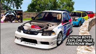 VTEC First IMPRESSIONS On NEW Honda Civic K20 MOD BeamNG Online wTRAFFIC [upl. by Lira179]