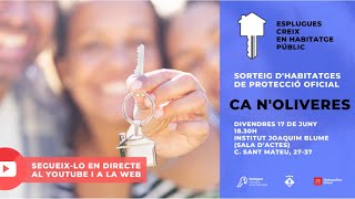 Emissió en directe Sorteig dhabitatges de protecció oficial a Ca nOliveres  Esplugues [upl. by Bury347]