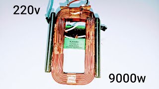 I turn copper coil and super magnets use super capacitor into 220v 9000w free energy generator [upl. by Rosemarie929]