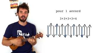 Caravane  Raphaël  tutoriel ukulélé accords amp rythme [upl. by Toshiko]