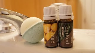 Homemade Bath Bombs Recipe wCorked Essential Oils Review [upl. by Oninrutas]