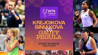 KrejcikovaSiniakova vs GauffPegula  2022 WTA Finals Group Stage  Match Highlights [upl. by Woermer]