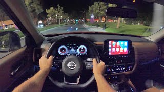 2022 Nissan Pathfinder Platinum 4x4 POV Night Drive 3D AudioASMR [upl. by Ellita]