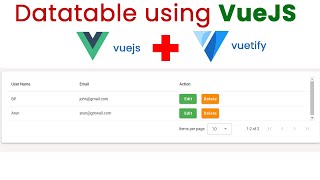 Datatable using VueJS [upl. by Rochemont445]