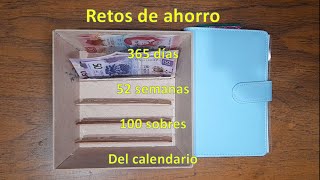 Retos de ahorro💰 52 semanas📅 365 días 💲 100 sobres💌  del calendario 🤑 [upl. by Eynahpets]