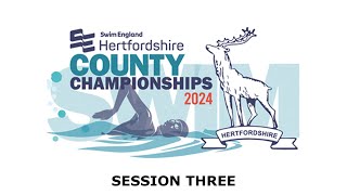 Swim England Hertfordshire County Championships 2024  Session Three [upl. by Airdnna]