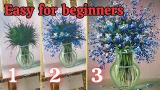 EASY Flower Painting For Beginners  Step by step for beginners [upl. by Lester]