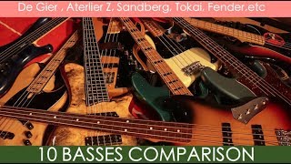 10 Basses Comparison  De Gier Atelier Z Sandberg Tokai Fender etc [upl. by Asirak]