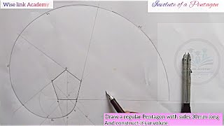 HOW TO DRAW INVOLUTE OF A PENTAGON Technical drawing  pentagon [upl. by Brindle]