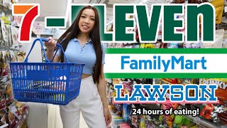 Eating Japanese 7Eleven Family Mart amp Lawson for 24 Hours [upl. by Winslow]