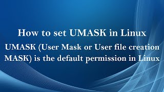 How to set UMASK in Linux Tamil [upl. by Wolfgram]