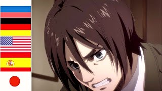 quotquotAngry Erenquotquot in 5 languages ● Attack On Titan Season 4 Episode 10 [upl. by Belvia173]