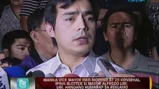 24oras Manila Vice Mayor Isko Moreno at 28 konsehal ipinablotter si Mayor Alfredo Lim [upl. by Boatwright]