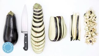 How to Properly Cut an Eggplant with Martha Stewart [upl. by Soirtemed]