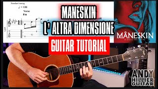 Måneskin  L altra dimensione Guitar Tutorial [upl. by Ati654]