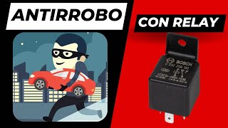 como poner un corta corriente o antirrobo para auto con un rele o relay [upl. by Lahcear853]