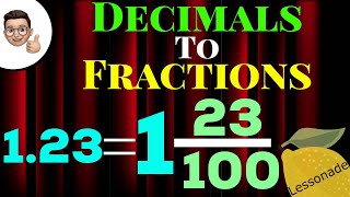 Decimals To Fractions  11plus  gcse  lessonade [upl. by Aicinoid865]