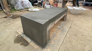 Making a CONCRETE coffee table [upl. by Einhapets]