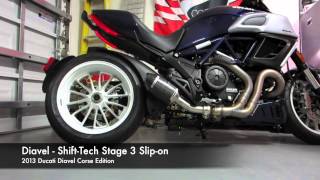 Ducati Diavel  ShiftTech Stage 3 Slipon Comparison [upl. by Katharine]