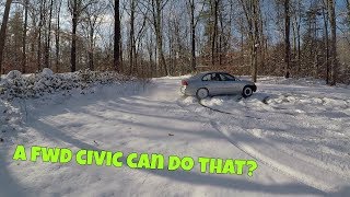 How to drift Front Wheel Drive car in snow [upl. by Inatirb]