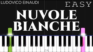 Ludovico Einaudi  Nuvole Bianche  EASY Piano Tutorial [upl. by Iroak]