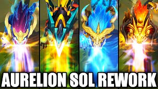 All Aurelion Sol Skins Spotlight Rework 2023 League of Legends [upl. by Ynoble]